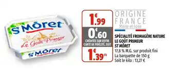 Coccimarket Spécialité fromagère nature le goût primeur offre