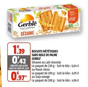 Biscuits diététiques sans huile de palme