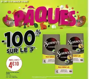 Casino Supermarchés Dosettes de café classique Senseo offre