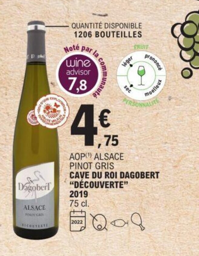 Promo Cave Du Roi Dagobert "Découverte" 2019 chez E.Leclerc