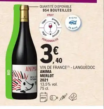 E.Leclerc Anima Merlot 2021 offre