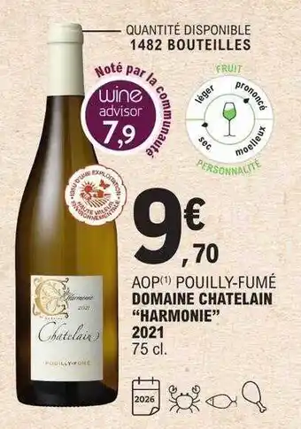 E.Leclerc Aop pouilly-fumé domaine chatelain offre