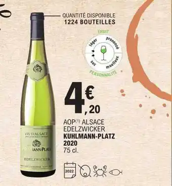 E.Leclerc Aop alsace edelzwicker kuhlmann-platz 2020 offre
