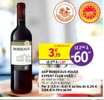Intermarché AOP Bordeaux Rouge Expert Club HVE3 offre