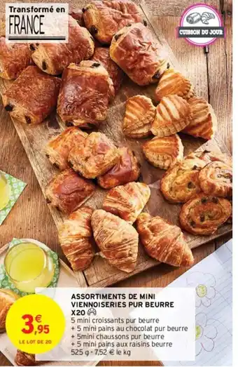Intermarché Hyper Assortiments de mini Viennoiseries Pur Beurre x20 offre