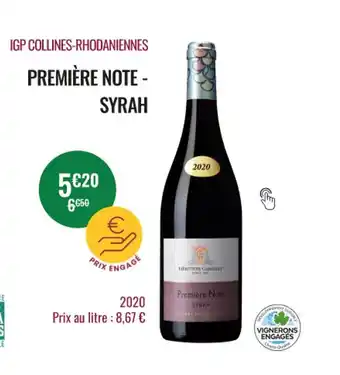 Nicolas IGP Collines-Rhodaniennes Première Note Syrah offre