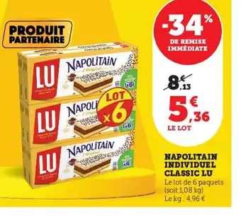 Super U Napolitain Individuel Classic Lu offre