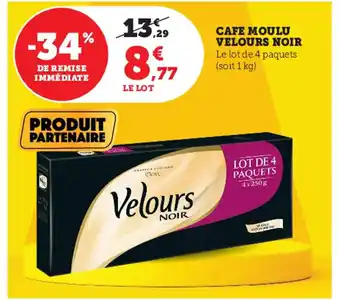 Super U Cafe Moulu Velours Noir offre