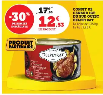 Super U Confit de Canard IGP Du Sud Ouest Delpeyrat offre