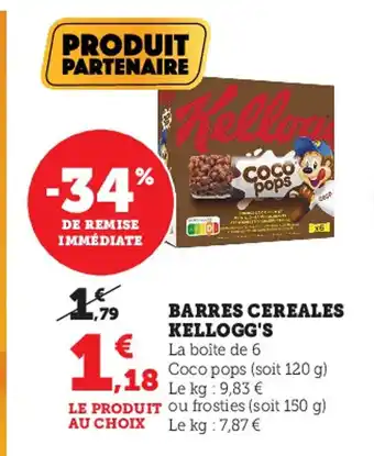 Super U Barres Cereales Kellogg's offre