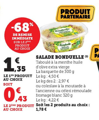 Super U Salade BONDUELLE offre
