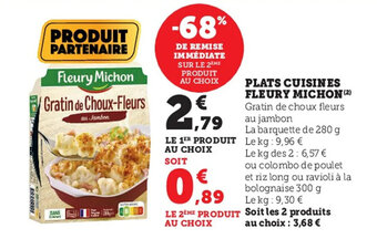 Super U Plats cuisines FLEURY MICHON offre