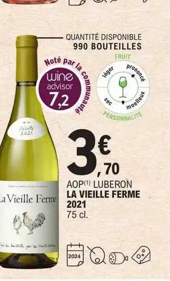E.Leclerc Aop luberon la vieille ferme 2021 offre