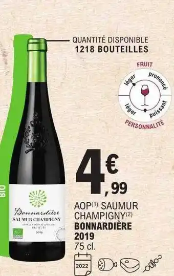E.Leclerc Aop saumur champigny bonnardière 2019 offre