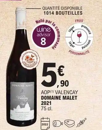 E.Leclerc Aop valençay domaine malet 2021 offre