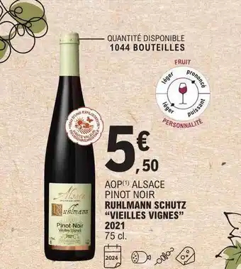 E.Leclerc Aop alsace pinot noir ruhlmann schutz offre