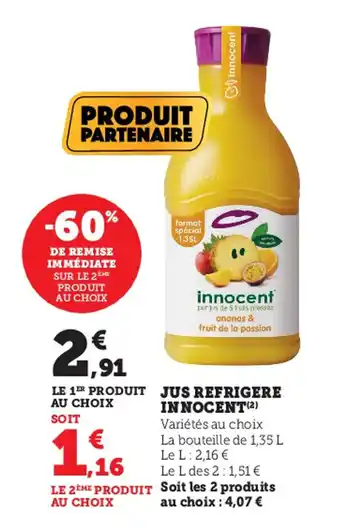 Super U Jus refrigere INNOCENT offre