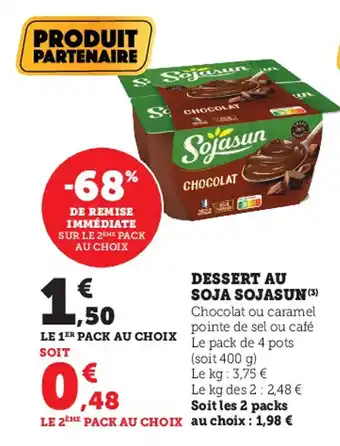 Super U Dessert au soja SOJASUN offre
