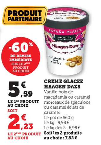 Super U Creme glacee HAAGEN DAZS offre