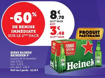 Super U Biere blonde HEINEKEN 5 offre