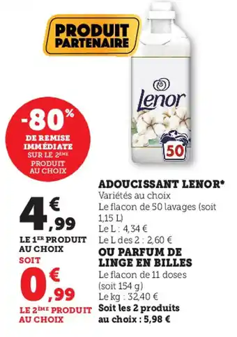 Super U Adoucissant LENOR offre