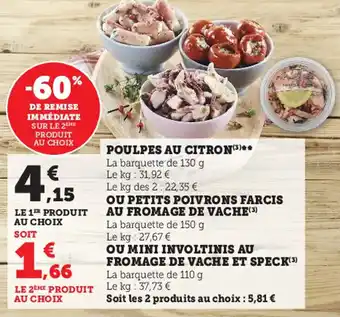 Super U Poulpes au citron offre
