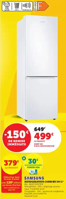 Super U Refrigerateur combine 344 L offre