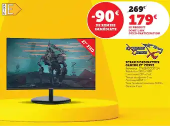 Ecran d'ordinateur gaming 27 curve