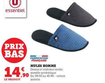 Super U Mules homme offre