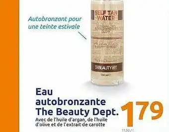 Action Eau Autobronzante The Beauty Dept offre