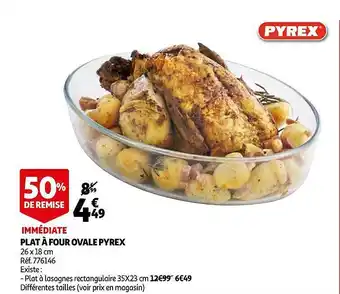 Auchan Plat à Four Ovale Pyrex offre