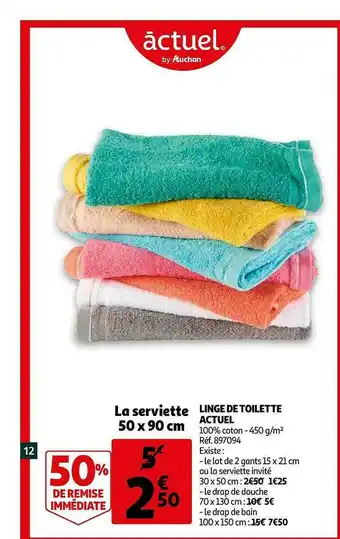 Auchan Linge De Toilette Actuel offre