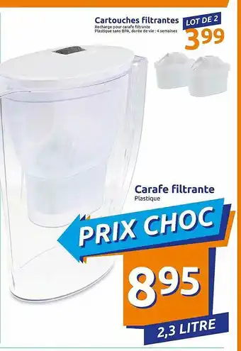 Action Cartouches Filtrantes, Carafe Filtrante offre