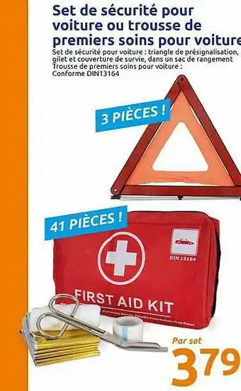 Action Set De Sécurité Pour Voiture Ou Trousse De Premiers Soins Pour Voiture offre