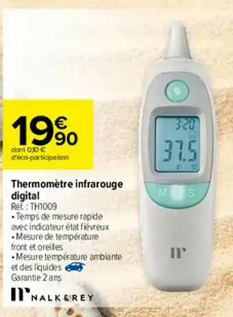 Carrefour Thermomètre Infrarouge Digital Nalk & Rey offre