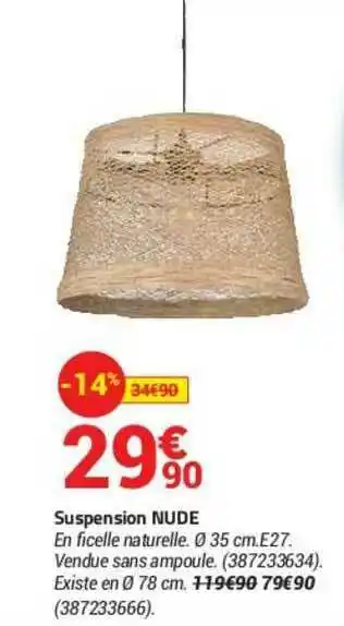 Bricorama Suspension Nude offre