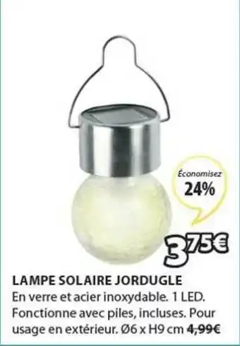 JYSK Lampe Solaire Jordugle offre