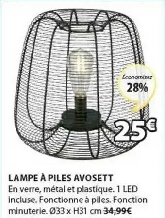 JYSK Lampe à Piles Avosett offre