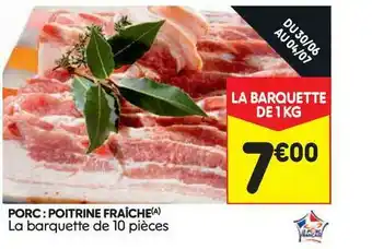 Leader Price Porc : Poitrine Fraîche offre