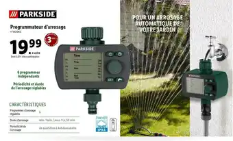 Lidl Programmateur D'arrosage Parkside offre