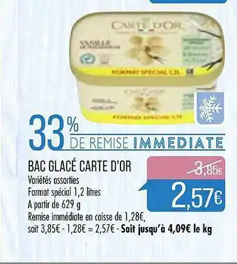 Match Bac Glacé Carte D'or offre