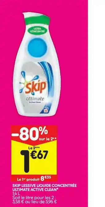 Skip Lessive Liquide Concentrée Ultimate Active Clean