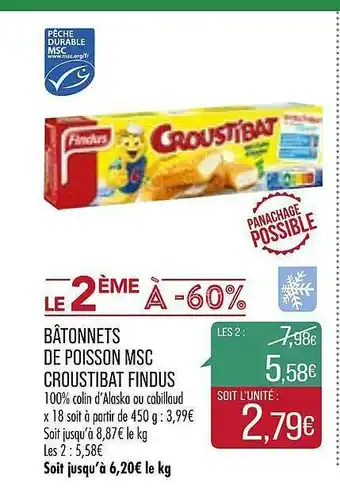 Match Bâtonnets De Poisson Msc Croustibat Findus offre