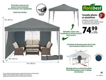 Lidl Tonnelle Pliante En Aluminium Florabest offre