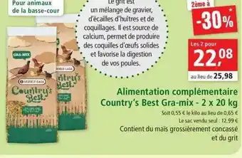 Maxi Zoo Alimentation Complémentaire Country's Best Gra-mix 2ème à -30% offre