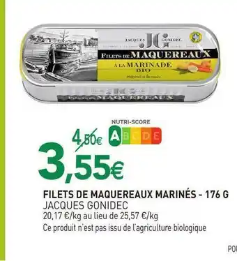 naturéO Filets De Maquereaux Marinés Jacques Gonidec offre