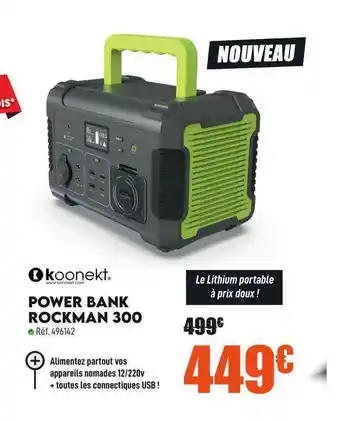 Narbonne accessoires Power Bank Rockman 300 offre