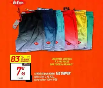 Netto 1 Short De Bain Homme Lee Cooper offre
