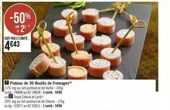 Spar Plateau De 35 Roulés De Fromages offre