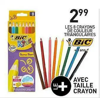 Stokomani Les 8 Crayons De Couleur Triangulaires Bic offre